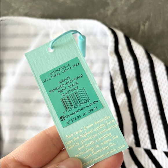 Sea Level swim high waist striped bottom size US 12 new - Picture 6 of 7